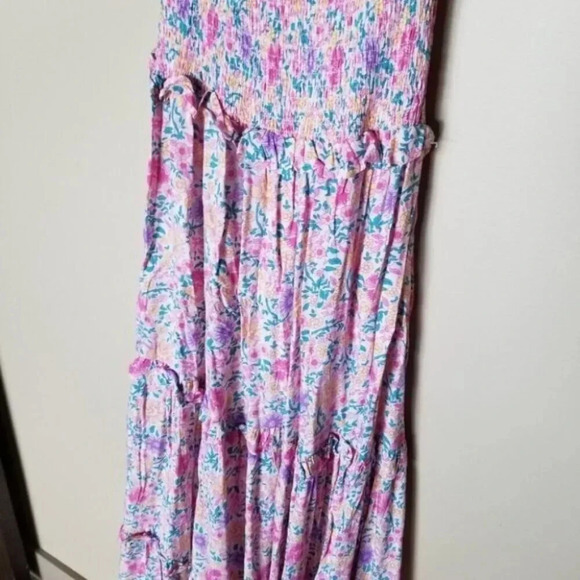 Abel the Label Pink Purple Floral Romance Off the Shoulder Maxi Dress XS - Picture 12 of 14